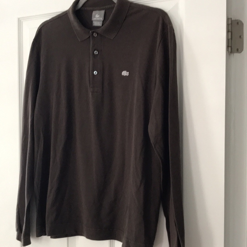 Lacoste Men’s Polo Long Sleeves Shirt - Brown - Picture 3 of 10